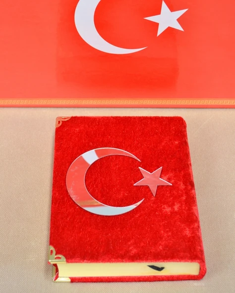 Türk Bayraklı Özel Kutuda Hediyelik Kuran Seti | Kuran-ı Kerim + Türk Bayrağı - 7