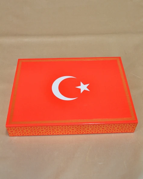 Türk Bayraklı Özel Kutuda Hediyelik Kuran Seti | Kuran-ı Kerim + Türk Bayrağı - 8