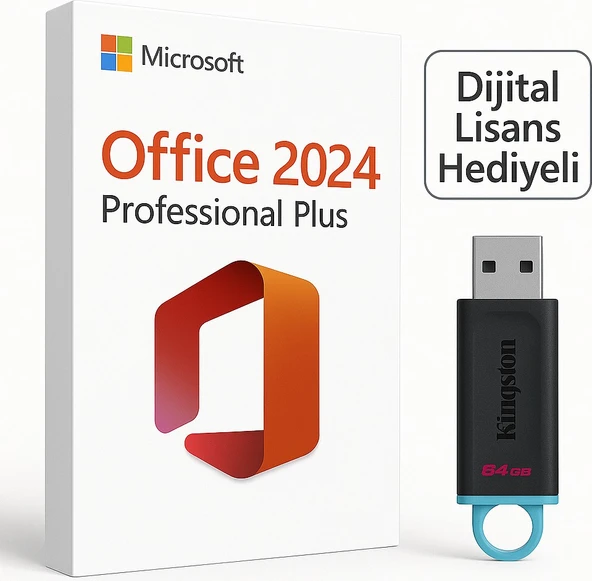 Office 2024 Professional Plus – USB Bellek + Lisans Hediyeli