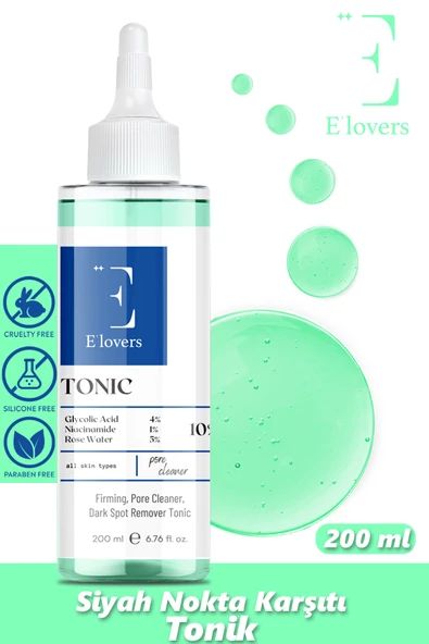 E'lovers Siyah Nokta Karşıtı Gözenek Sıkılaştırıcı Tonik, 200 ml, Karma ve Yağlı Ciltler ürün görseli