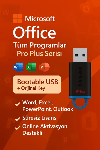 Office Tüm Programlar | Pro Plus Serisi + 64 GB Bootable USB – Tek Pakette Tüm Çözümler