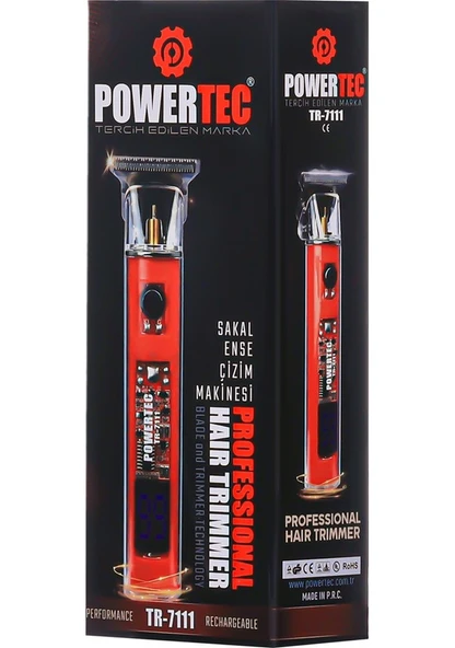 POWERTEC TR-7111 Sakal Ense Çizim Makinesi Şarjlı Sakal Makinesi ürün görseli