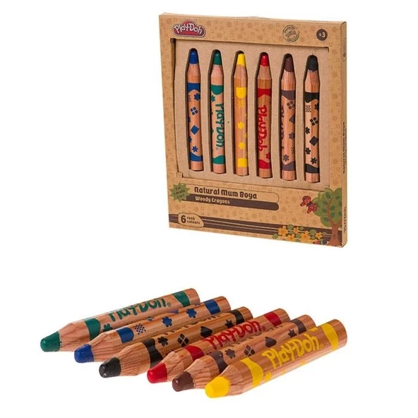 Play-doh 6 Renk Two İn One - Natural Mum Boya 6'lı ürün görseli