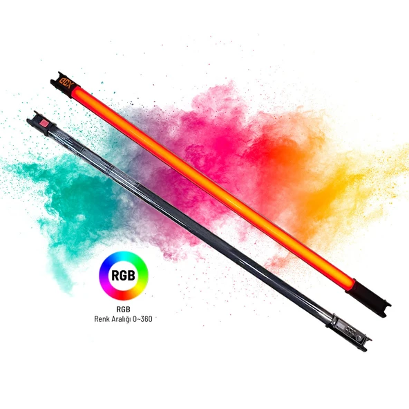 Gdx TB-100 RGB 45W Youtube Canlı Yayın Arka Plan Renkli Dolgu Işığı Led Tüp Işık (Uzunluk: 100 cm) ürün görseli 1