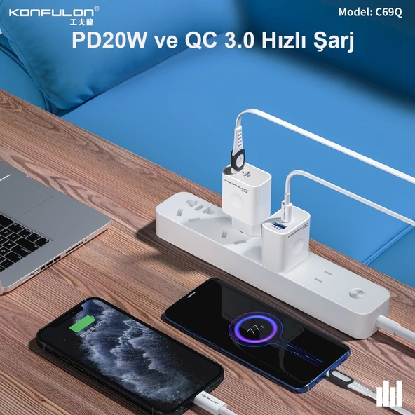 Konfulon C69Q 30W PD Seyahat Şarj Cihazı - 2