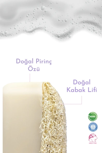 E'lovers Pirinç Özlü Leke Karşıtı Kabak Lifli Sabun,125 gr, %100 Doğal, Tüm Ciltler - Resim 4