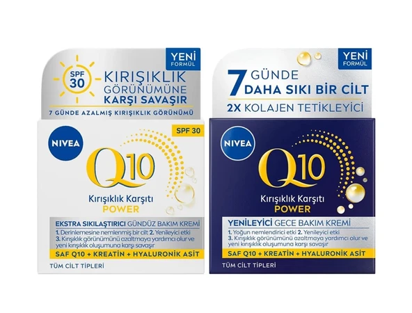 Nivea Q10 Power Kırışıklık Karşıtı Gündüz Bakım Kremi 50 Ml + Gece Bakım Kremi 50 Ml