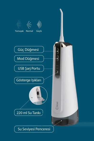 Kiwi KTB-6051 Portatif Taşınılabilir Şarjlı Ağız Bakım - Resim 3