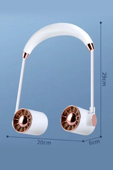 Taşınabilir Usb Şarjlı 3 Kademeli Ergonomik Boyun Fanı Vantilatör Soğutucu ZB135 - 3