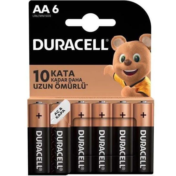 Duracell Basic İnce AA Kalem Pil 6'lı ürün görseli