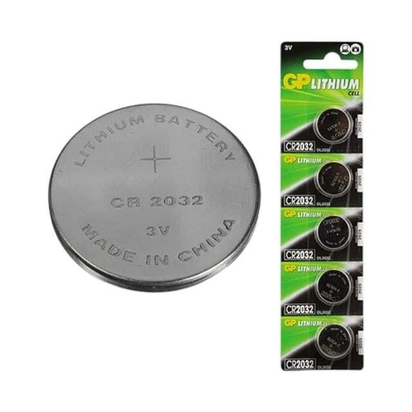 GP CR2032 Lityum 3 Volt  Pil 5 li Paket GPCR2032-2CPU5 - 1