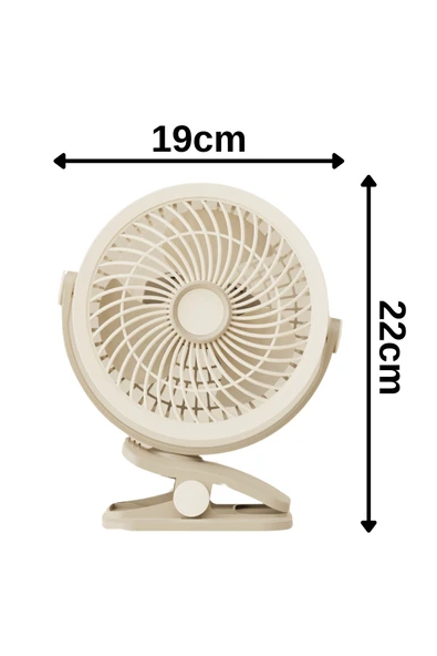 3 Kademe Usb Şarjlı Mandallı 360° Taşınabilir Fan Vantilatör Soğutucu YS2545 - 3