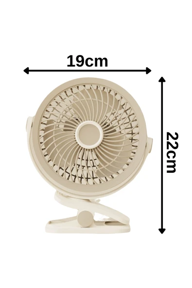 3 Kademe Usb Şarjlı Mandallı 360° Taşınabilir Fan Vantilatör Soğutucu YS2545 - 7