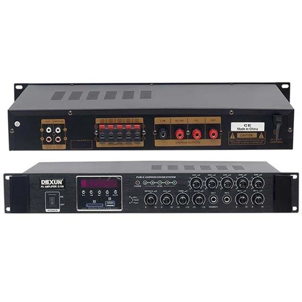 Dexun D-100 60W USB-SD Girişli 100V Hat Trafolu Anfi ürün görseli 1