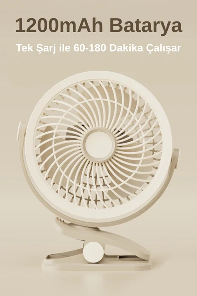 3 Kademe Usb Şarjlı Mandallı 360° Taşınabilir Fan Vantilatör Soğutucu YS2545 - 4