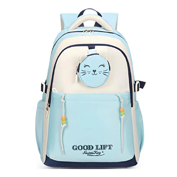 Muggle 3 Bölmeli Good Lift Kolej Okul Sırt Çantası Açık Mavi (MU-1629) ürün görseli
