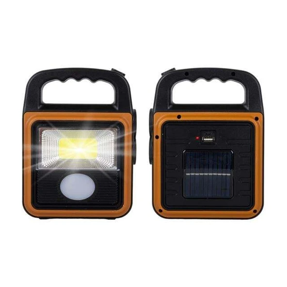 PowerMaster HS-8020C COB LED Solar 4 Kademeli Şarjlı El Işıldak Feneri - USB Çıkışlı Powerbank - Resim 2