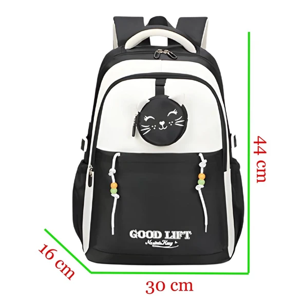 Muggle 3 Bölmeli Good Lift Kolej Okul Sırt Çantası Siyah (MU-1582) - Resim 2