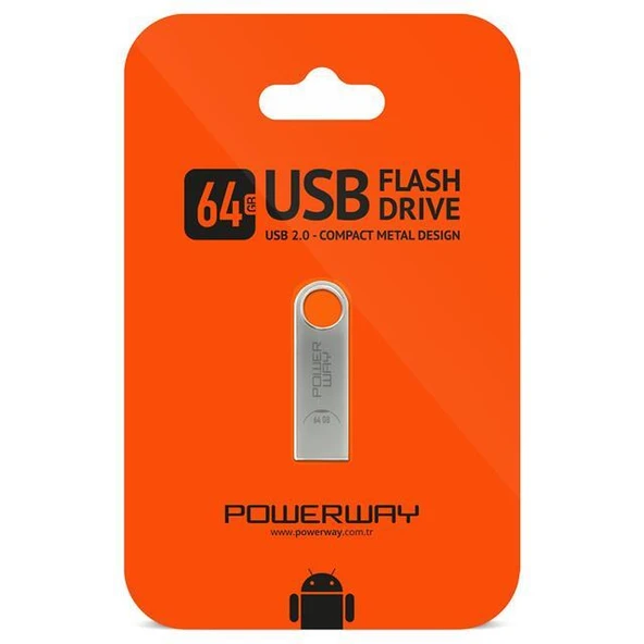 Powerway 64 Gb Metal USB 2.0 Flash Bellek ürün görseli 1