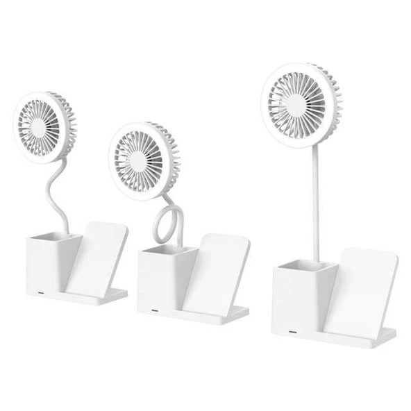 S-link SL-M9055 10 Watt Kablosuz Şarj İstasyonlu Fanlı Kalemlikli Masa Lambası (Beyaz) - 3