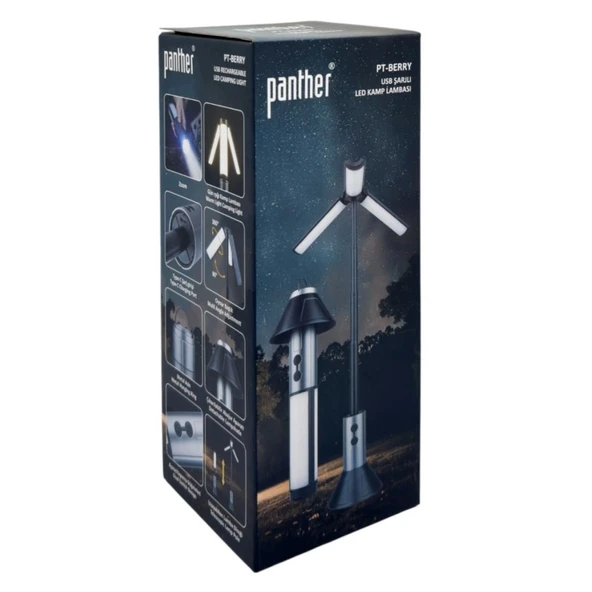 Kamp Lambası - Panther - USB Şarjlı - PT- Berry - Resim 8