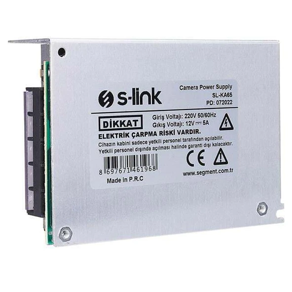 S-Link SL-KA65 12 Volt 5 Amper 65 Watt Metal Kasa Adapatör - Resim 4