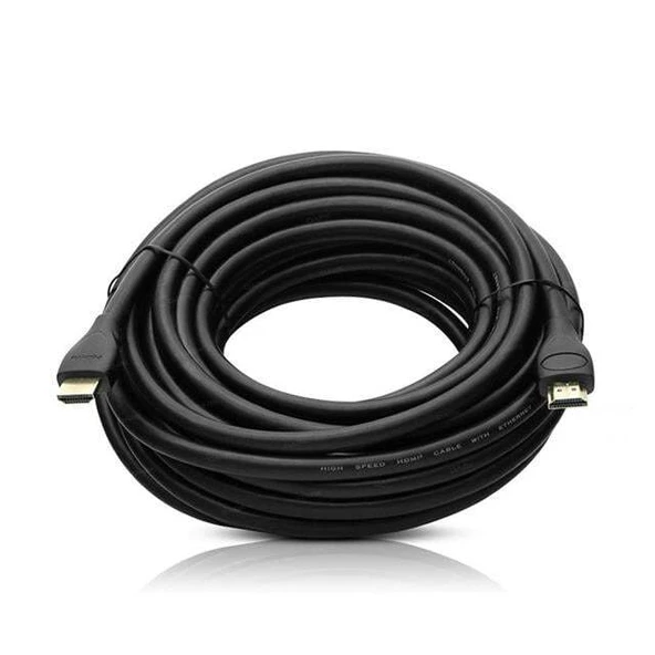 Fully G-507DS Plastik Düz Siyah 10 Metre Gold Poşetli Hdmi Kablo ürün görseli 1