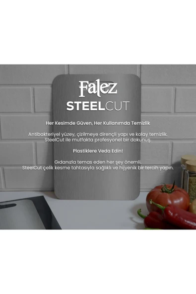 FALEZ 18/10 ÇELİK KESME TAHTASI - 5