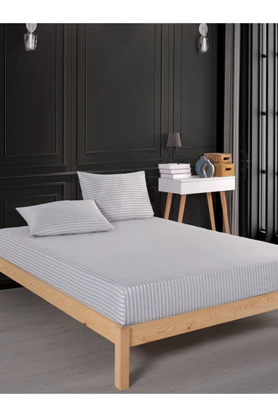 LUYASHOP Pamuklu Çift Kişilik Lastikli Çarşaf 2 Adet Yastık Kılıfı Hediyeli - 5