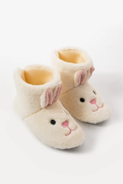 Albishoes Kadın Tavşan Figürlü Ev Botu Panduf Anne Çocuk Yumuşak Rahat Sessiz Taban Ev Ayakkabısı - 4