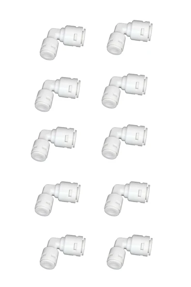 water jobs 10 Adet Su Arıtma Filtre Bağlantı Dirseği (QUICK - HIZLI BAĞLANTI) 1/4" (6mm) - 2