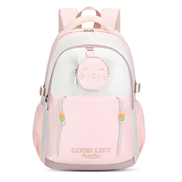 Muggle 3 Bölmeli Good Lift Kolej Okul Sırt Çantası Pembe (MU-1605) ürün görseli