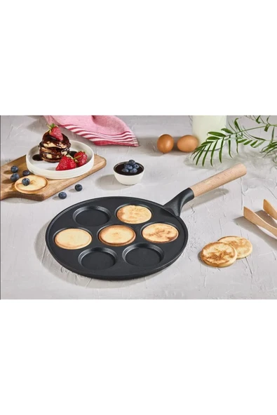 FALEZ BLACK LINE 28 CM DÖKÜM PANKEK TAVA - 1