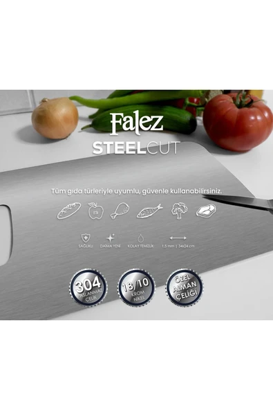 FALEZ 18/10 ÇELİK KESME TAHTASI - 7