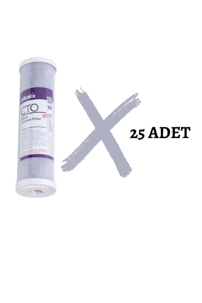 alkalix 10" Açık Kasa Blok Karbon Filtre * 25 Adet - 2