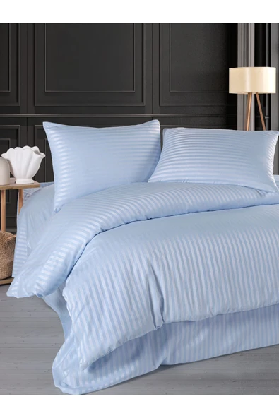 LUYASHOP Pamuklu Saten Tek Kişilik Lastikli Çarşaflı Nevresim Takımı Gül Kurusu - 7