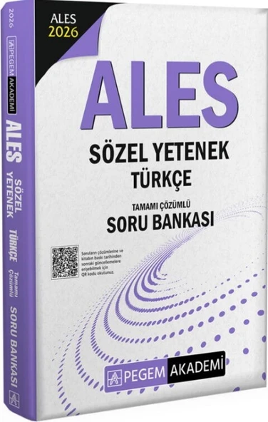2026 ALES Sözel Yetenek Türkçe Tamamı Çözümlü Soru Bankası Pegem Yayınları