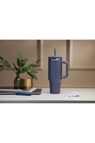 Contigo Kulplu Termos Bardak - Tumbler - Paslanmaz Çelik - Pipetli & Kapaklı – 29 Saat Soğuk - 8