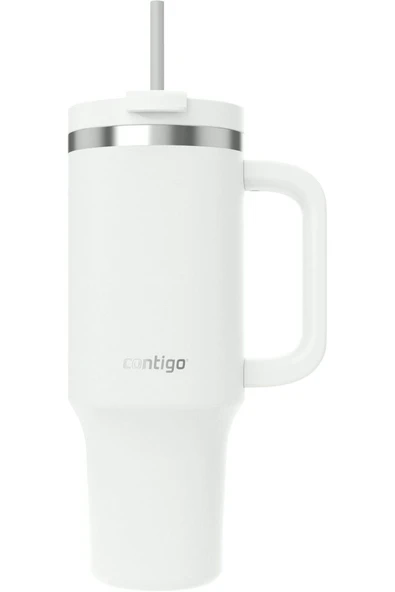Contigo Kulplu Termos Bardak - Tumbler - Paslanmaz Çelik - Pipetli & Kapaklı – 29 Saat Soğuk - 1