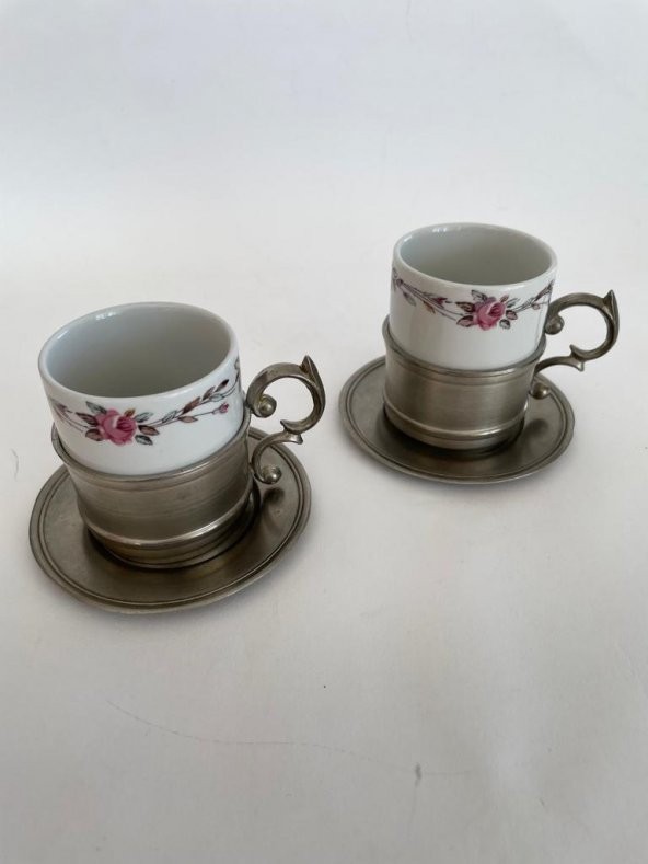 Kahve Fincanı - İki Adet Takım - Vintage /Eski - Monopoli Marka SR1023 - 5