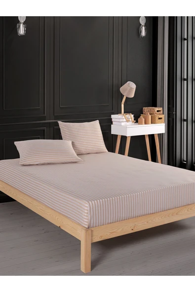 LUYASHOP Pamuklu Çift Kişilik Lastikli Çarşaf 2 Adet Yastık Kılıfı Hediyeli - 3