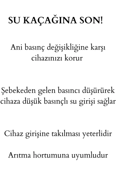 water jobs Ithal Dnt Plastik Basınç Düşürücü - 2