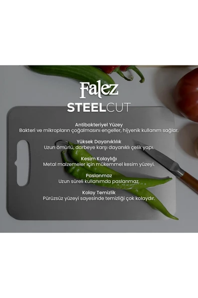 FALEZ 18/10 ÇELİK KESME TAHTASI - 4
