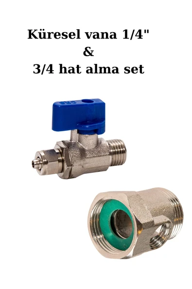 water jobs Su Arıtma Cihazı Küresel Vana ve 3/4 Hat Alma Aparatı - 1