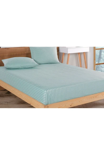 LUYASHOP Pamuklu Çift Kişilik Lastikli Çarşaf 2 Adet Yastık Kılıfı Hediyeli - 9