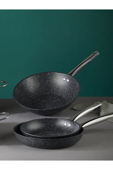 FALEZ Black Line Granit Döküm 20 Cm Tava Siyah - 2