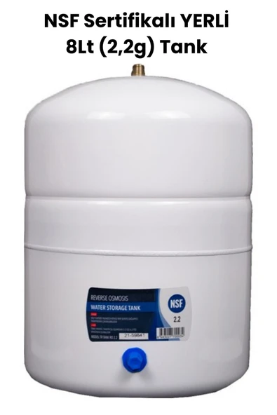 water jobs Su Arıtma Cihazı YERLİ NSF Sertifikalı 8Lt (2,2g) Tank - 1