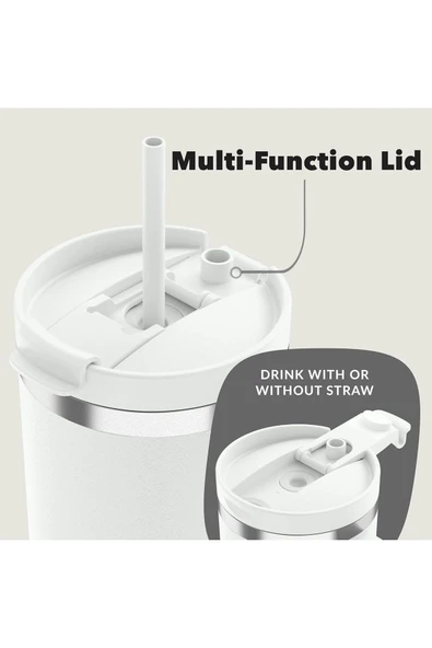 Contigo Kulplu Termos Bardak - Tumbler - Paslanmaz Çelik - Pipetli & Kapaklı – 29 Saat Soğuk - 3