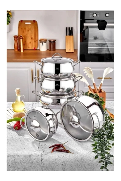 Taç Master Steel Indüksiyon Tabanlı 10 Parça Çelik Tencere Seti ürün görseli