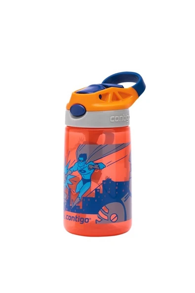 Contigo Gizmo Flip Süper Kahraman Çocuk Suluğu 420ml Turuncu - 3